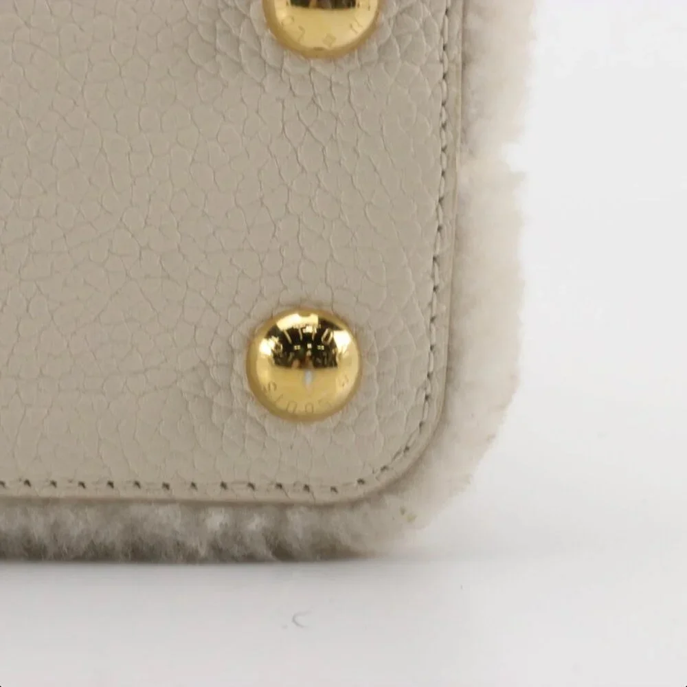 Louis Vuitton White Shearling BB Capucines Bag - Picture 9 of 14